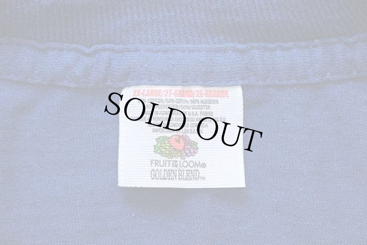 画像4: 00s FRUIT OF THE LOOM 無地 ノースリーブ ポケットTシャツ 青 2XL★特大 (4)