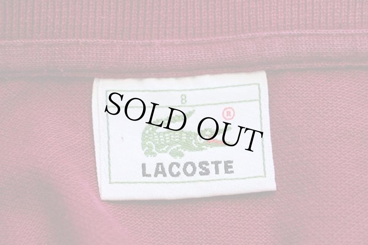 画像4: 80s LACOSTEラコステ ワンポイント コットン 鹿の子 ポロシャツ ワインレッド 8 (4)