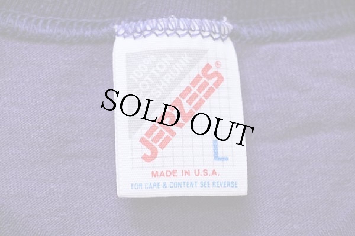 画像4: 90s USA製 JERZEES 無地 ノースリーブ コットンTシャツ 紫 L (4)