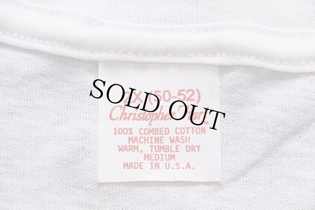 画像5: デッドストック★80s USA製 Christopher Hart 無地 Vネック コットンTシャツ 白 2X (5)