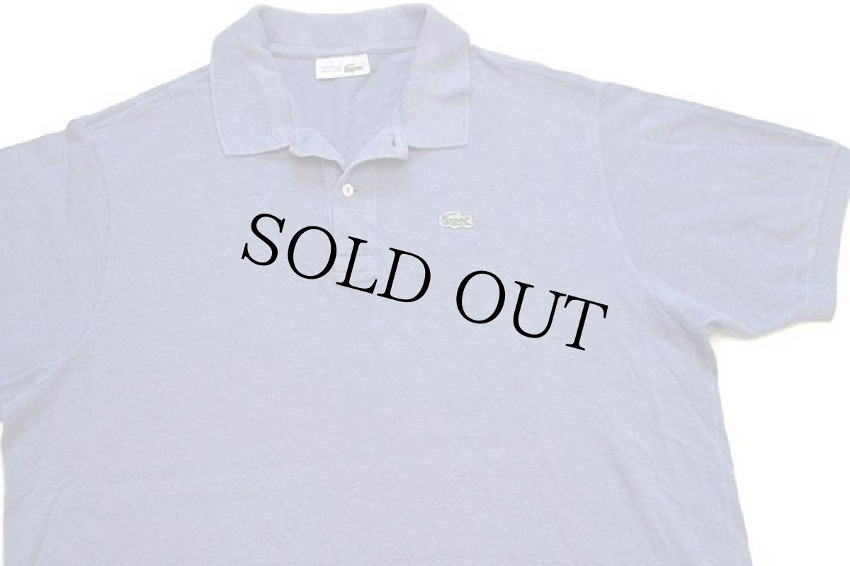 画像3: 70s フランス製 CHEMISE LACOSTEラコステ ワンポイント コットン 鹿の子 ポロシャツ ブルーグレー 8 (3)