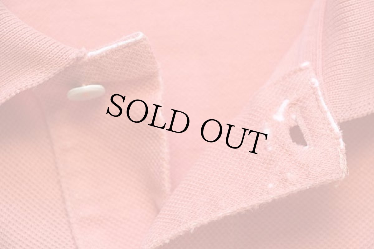 画像5: 70s フランス製 CHEMISE LACOSTEラコステ ワンポイント コットン 鹿の子 ポロシャツ 薄オレンジ 3 (5)