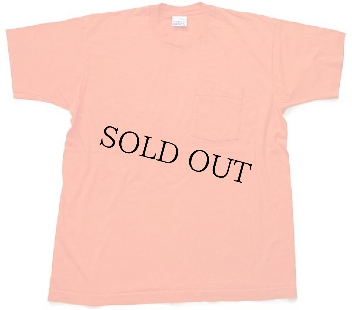 画像2: 90s USA製 TREND BASICS 無地 コットン ポケットTシャツ オレンジ L (2)