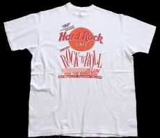 画像2: 90s USA製 Hard Rock Cafe ハードロック カフェ Miller ROCK'n'ROLL コットンTシャツ 生成り XL (2)