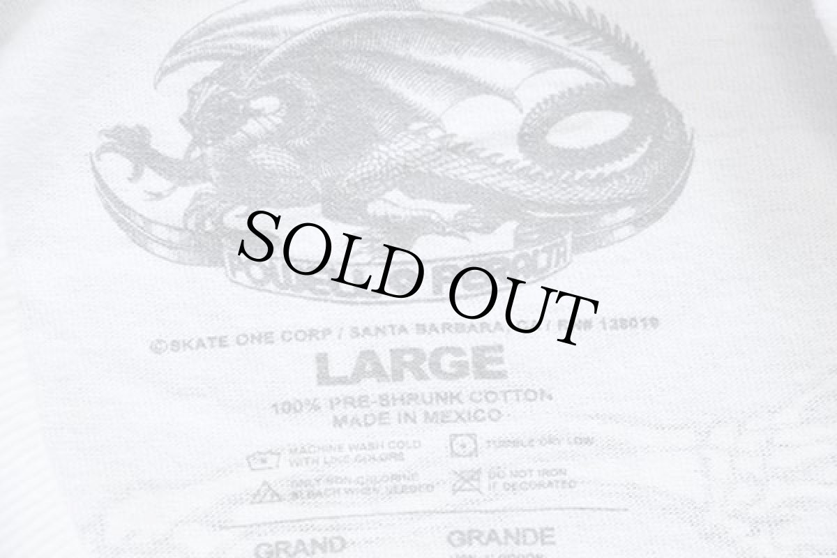 画像5: 00s POWELL PERALTA パウエル ペラルタ BONES スカル スケートボード 両面プリント コットンTシャツ 白 L (5)