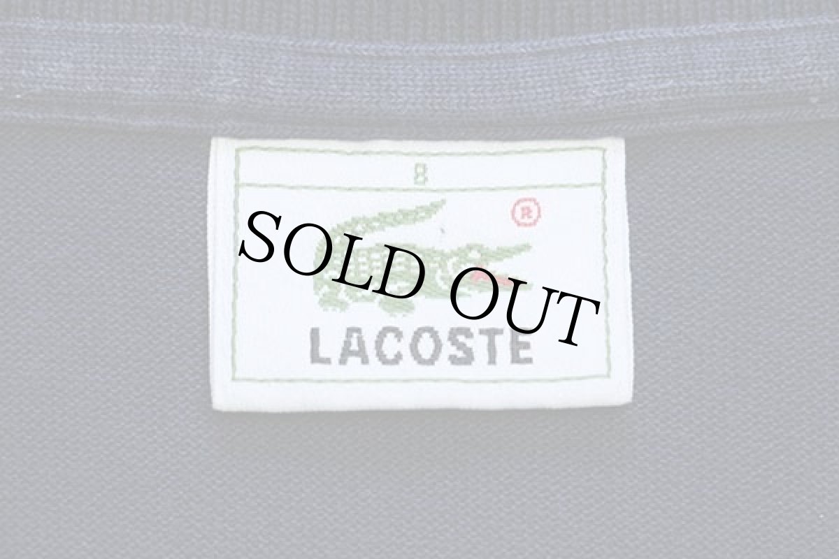 画像4: 80s LACOSTEラコステ ワンポイント コットン 鹿の子 ポロシャツ 紺 8 (4)