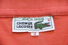 画像4: 70s フランス製 CHEMISE LACOSTEラコステ ワンポイント コットン 鹿の子 ポロシャツ 薄オレンジ 3 (4)