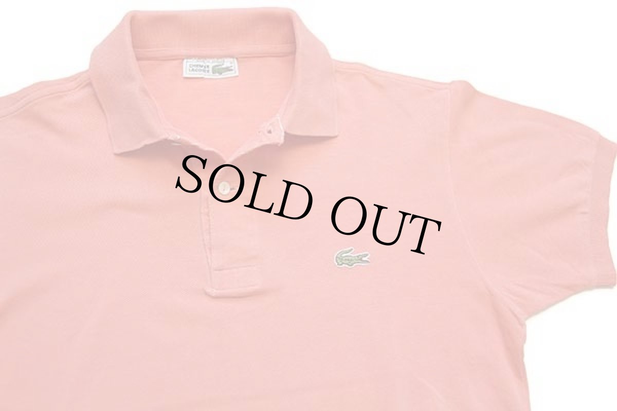画像3: 70s フランス製 CHEMISE LACOSTEラコステ ワンポイント コットン 鹿の子 ポロシャツ 薄オレンジ 3 (3)