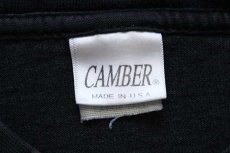 画像4: USA製 CAMBERキャンバー 無地 ヘビー コットンTシャツ 黒 L (4)