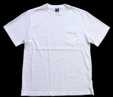 画像2: 90s USA製 LANDS'ENDランズエンド 無地 コットン ポケットTシャツ 白 ボーイズXL (2)