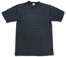 画像2: USA製 CAMBERキャンバー 無地 ヘビー コットンTシャツ 黒 L (2)