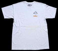 画像2: 00s POWELL PERALTA パウエル ペラルタ BONES スカル スケートボード 両面プリント コットンTシャツ 白 L (2)