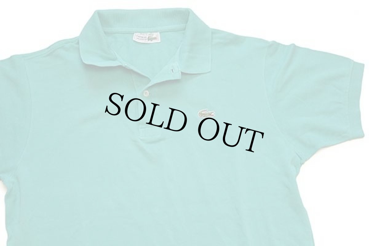 画像3: 70s フランス製 CHEMISE LACOSTEラコステ ワンポイント コットン 鹿の子 ポロシャツ エメラルドグリーン 5 (3)