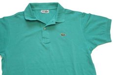 画像3: 70s フランス製 CHEMISE LACOSTEラコステ ワンポイント コットン 鹿の子 ポロシャツ エメラルドグリーン 5 (3)