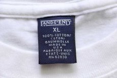 画像4: 90s USA製 LANDS'ENDランズエンド 無地 コットン ポケットTシャツ 白 ボーイズXL (4)