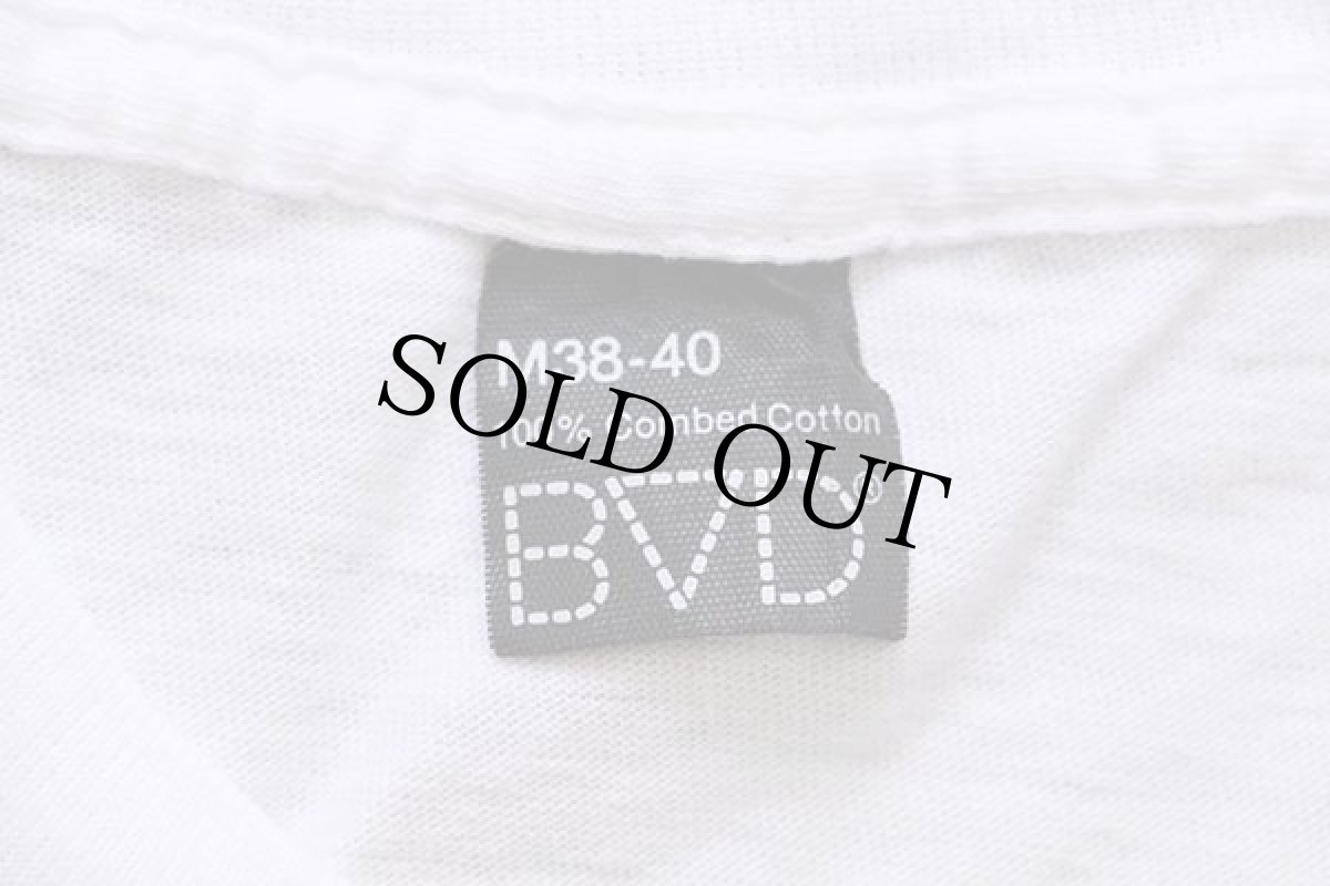 画像4: 80s USA製 BVD 無地 コットンTシャツ 白 M★B (4)