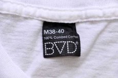 画像4: 80s USA製 BVD 無地 コットンTシャツ 白 M★B (4)