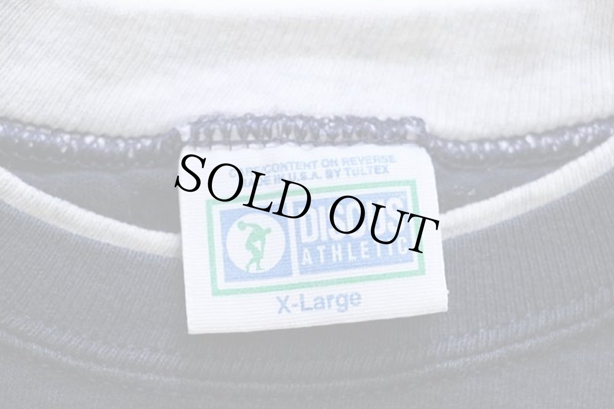 画像4: 90s USA製 DISCUS 無地 レイヤード コットンTシャツ 紺×杢グレー XL (4)