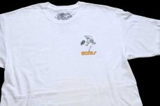 画像1: 00s POWELL PERALTA パウエル ペラルタ BONES スカル スケートボード 両面プリント コットンTシャツ 白 L (1)