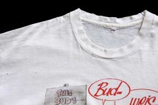 画像4: 90s Budweiserバドワイザー スリーフロッグス ワニ カエル コットンTシャツ ボロ 白 (4)