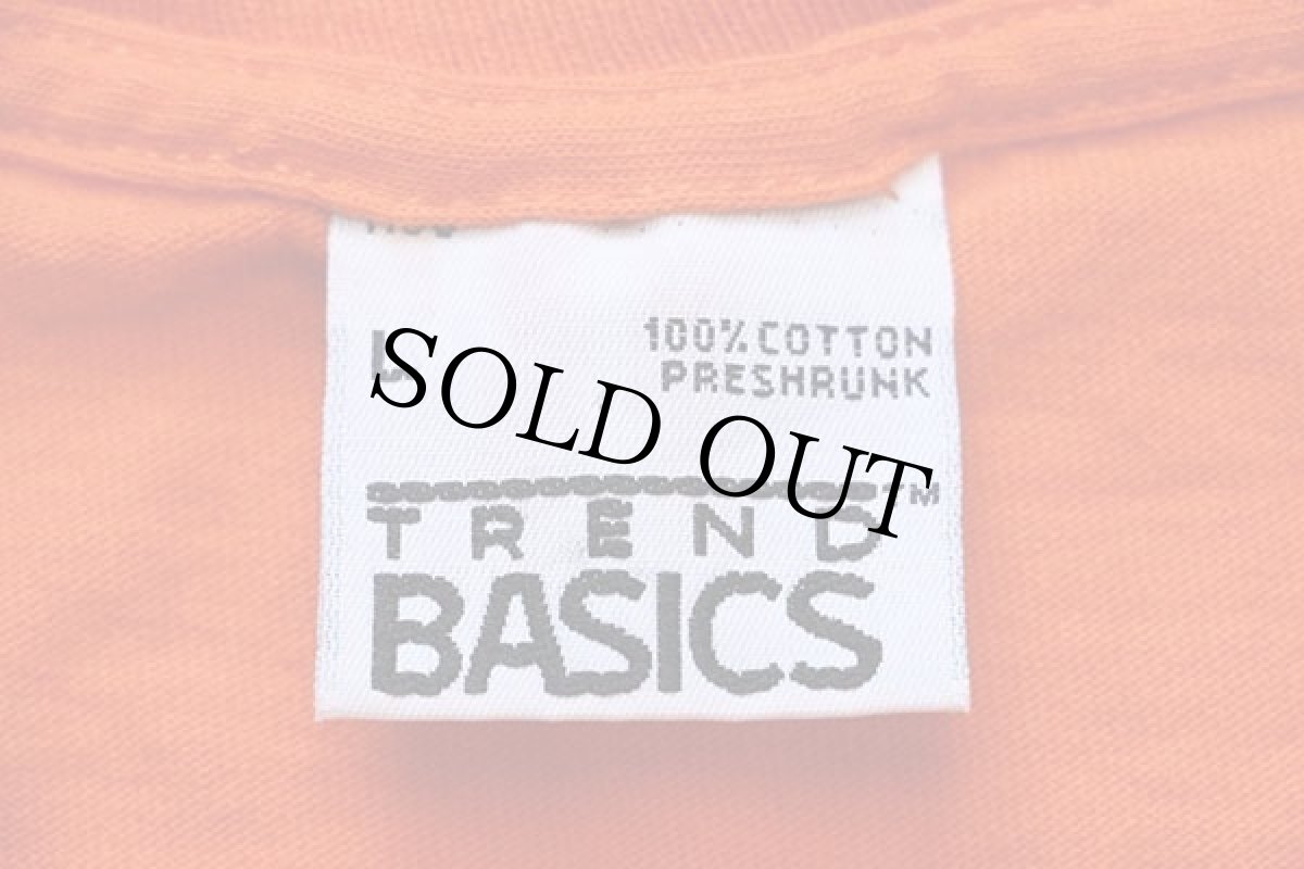 画像4: 90s USA製 TREND BASICS 無地 コットン ポケットTシャツ オレンジ L (4)