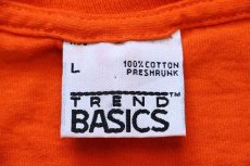 画像4: 90s USA製 TREND BASICS 無地 コットン ポケットTシャツ オレンジ L (4)