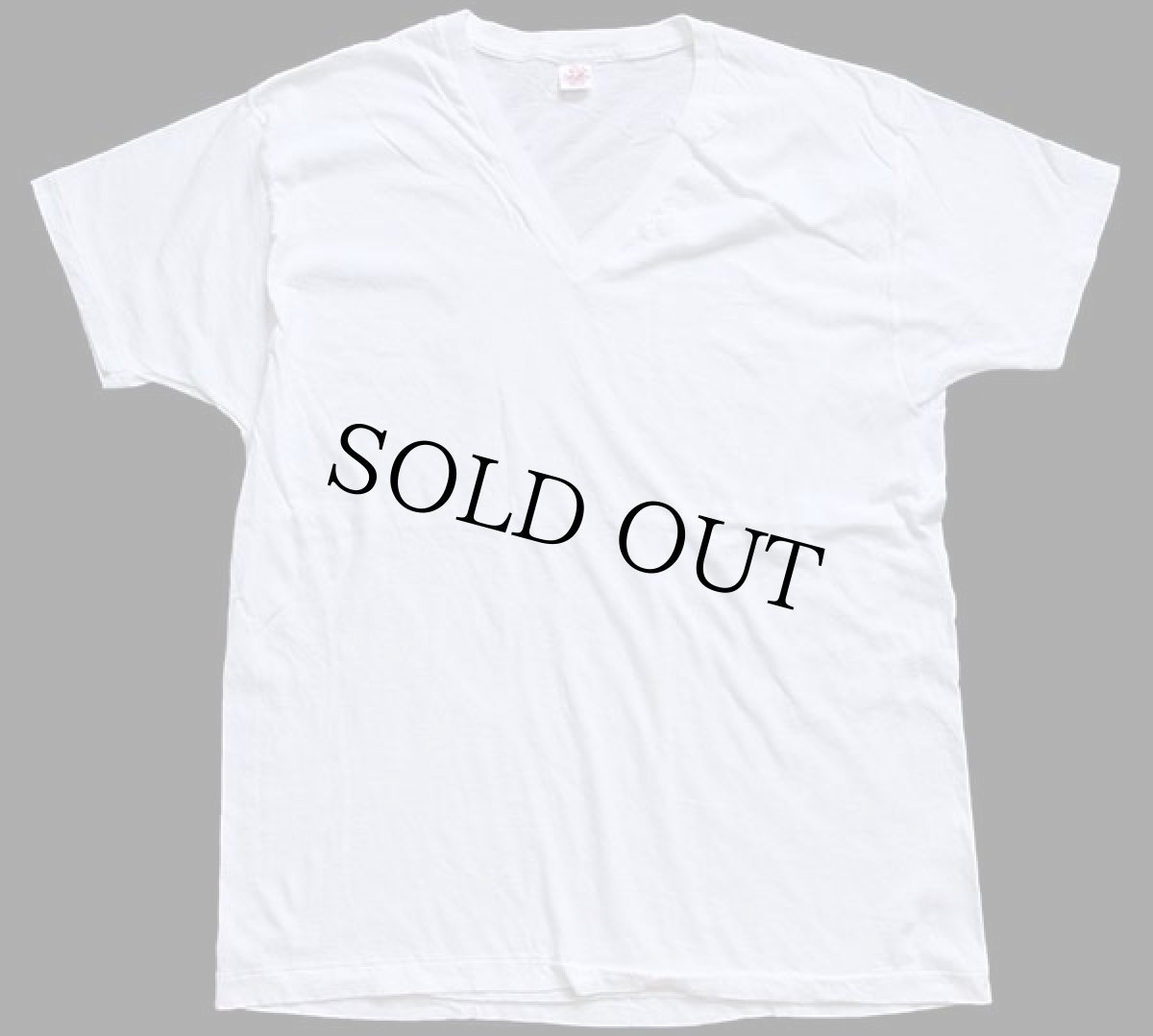 画像2: 90s USA製 JOCKEY 無地 Vネック コットンTシャツ 白 XL (2)