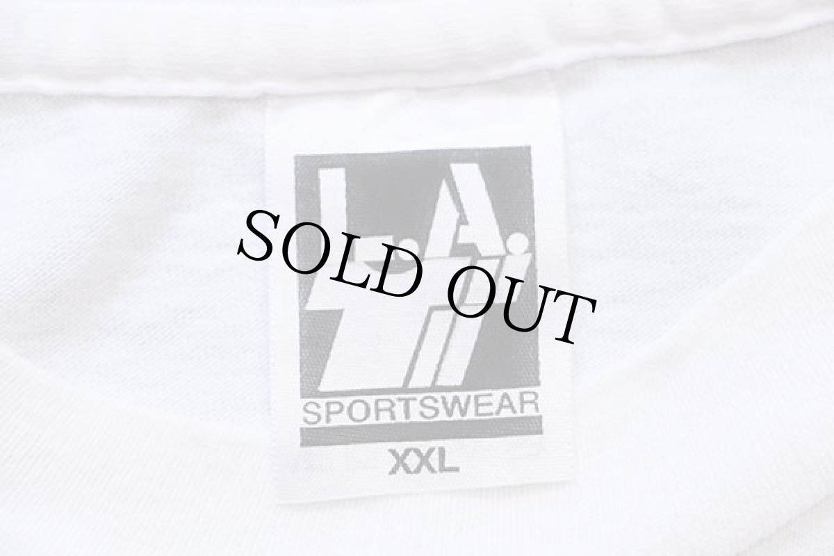 画像4: 90s USA製 星条旗柄 切り替え コットンTシャツ 白 XXL★特大 (4)