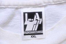 画像4: 90s USA製 星条旗柄 切り替え コットンTシャツ 白 XXL★特大 (4)