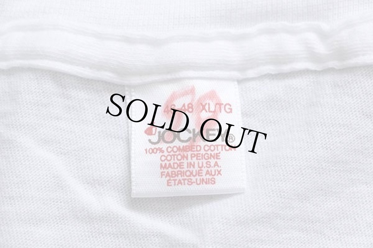 画像4: 90s USA製 JOCKEY 無地 Vネック コットンTシャツ 白 XL (4)