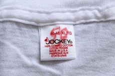 画像4: 90s USA製 JOCKEY 無地 Vネック コットンTシャツ 白 XL (4)