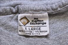 画像4: 90s USA製 The Cotton Exchange NEBRASKA パッチ付き ひび割れプリント Tシャツ 杢グレー XL (4)