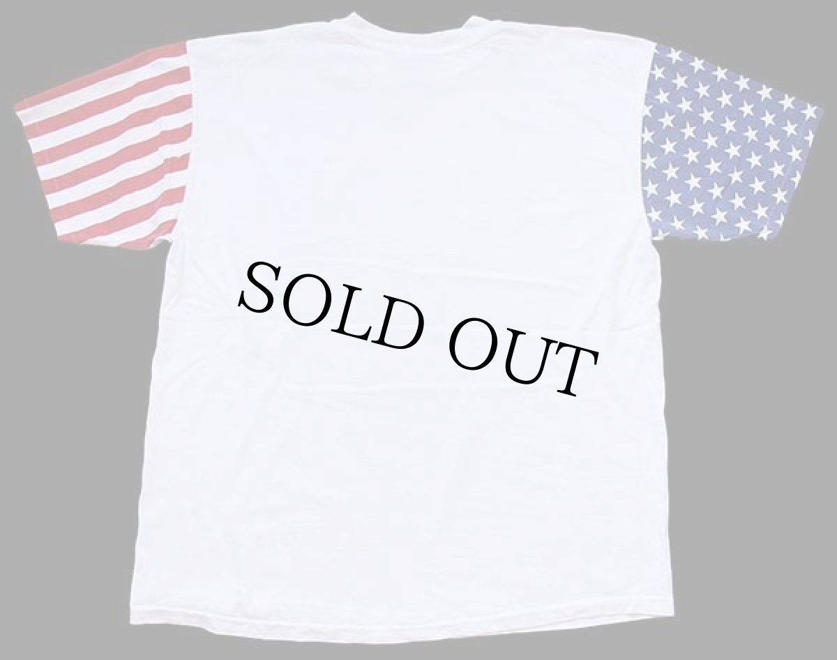 画像3: 90s USA製 星条旗柄 切り替え コットンTシャツ 白 XXL★特大 (3)