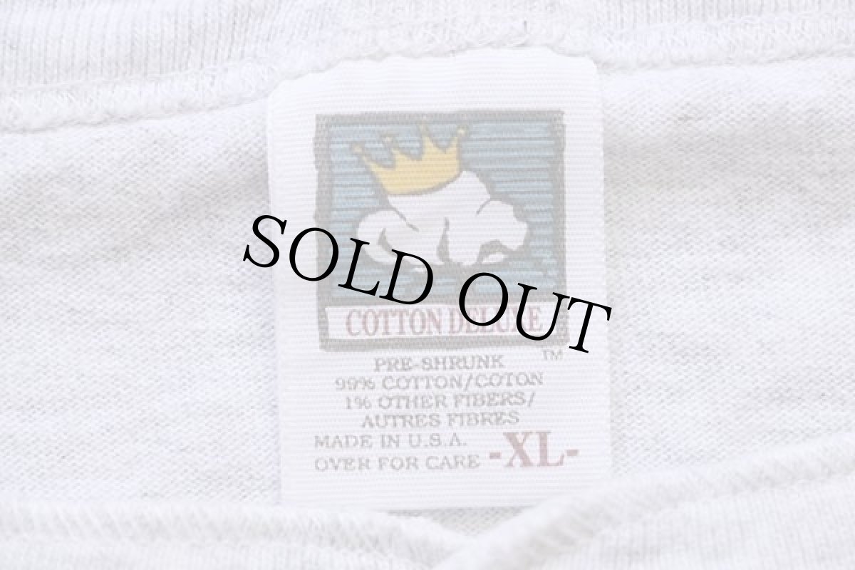 画像4: 90s USA製 Bay Networks 刺繍 ヘンリーネック コットンTシャツ 杢ライトグレー XL (4)