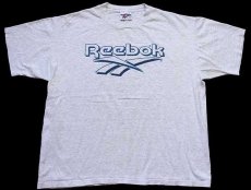 画像2: 90s USA製 Reebokリーボック ロゴ コットンTシャツ 杢グレー XL (2)