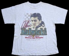 画像2: 90s USA製 1992 NASCAR Winston Cup Champion Alan Kulwicki コットンTシャツ 杢ライトグレー L (2)