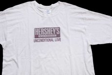 画像1: 00s HERSHEY'Sハーシーズ チョコレート ロゴ コットンTシャツ 白 XL (1)