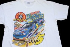 画像1: 00s Hanes NASCAR TERRY LABONTE LOONEY TUNES ロードランナー 両面プリント コットンTシャツ 白 XL (1)