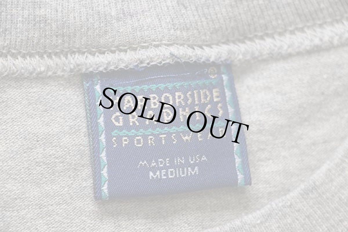 画像5: 90s USA製 L.L.Bean ロゴ アート コットンTシャツ 杢グレーベージュ M (5)