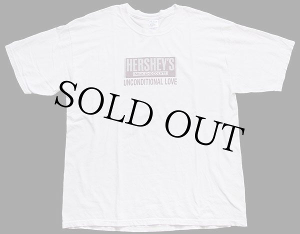 00s HERSHEY'Sハーシーズ チョコレート ロゴ コットンTシャツ 白