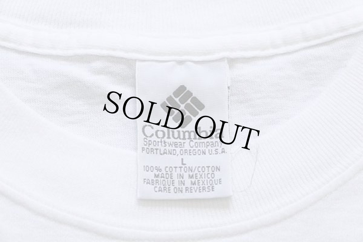画像4: 90s Columbiaコロンビア Check Your Fly 毛針 コットンTシャツ 白 L (4)
