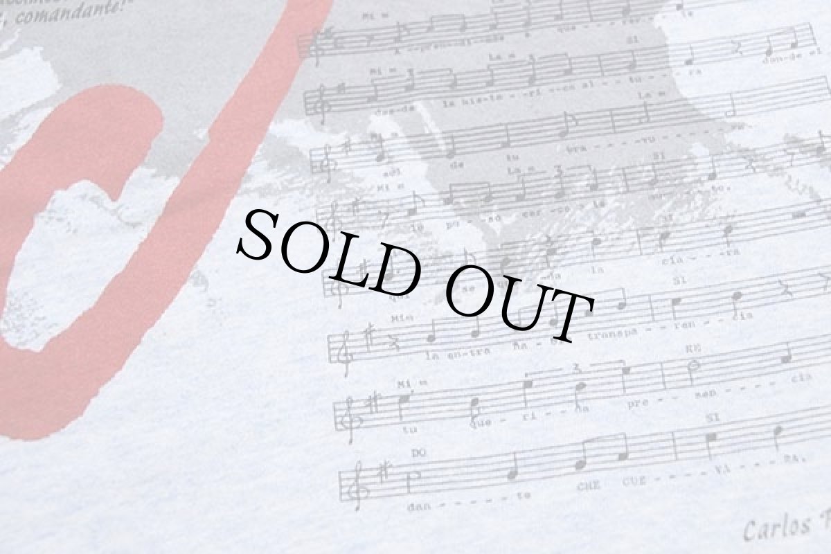 画像5: 90s イタリア製 チェゲバラ 楽譜 コットンTシャツ 杢ブルー (5)