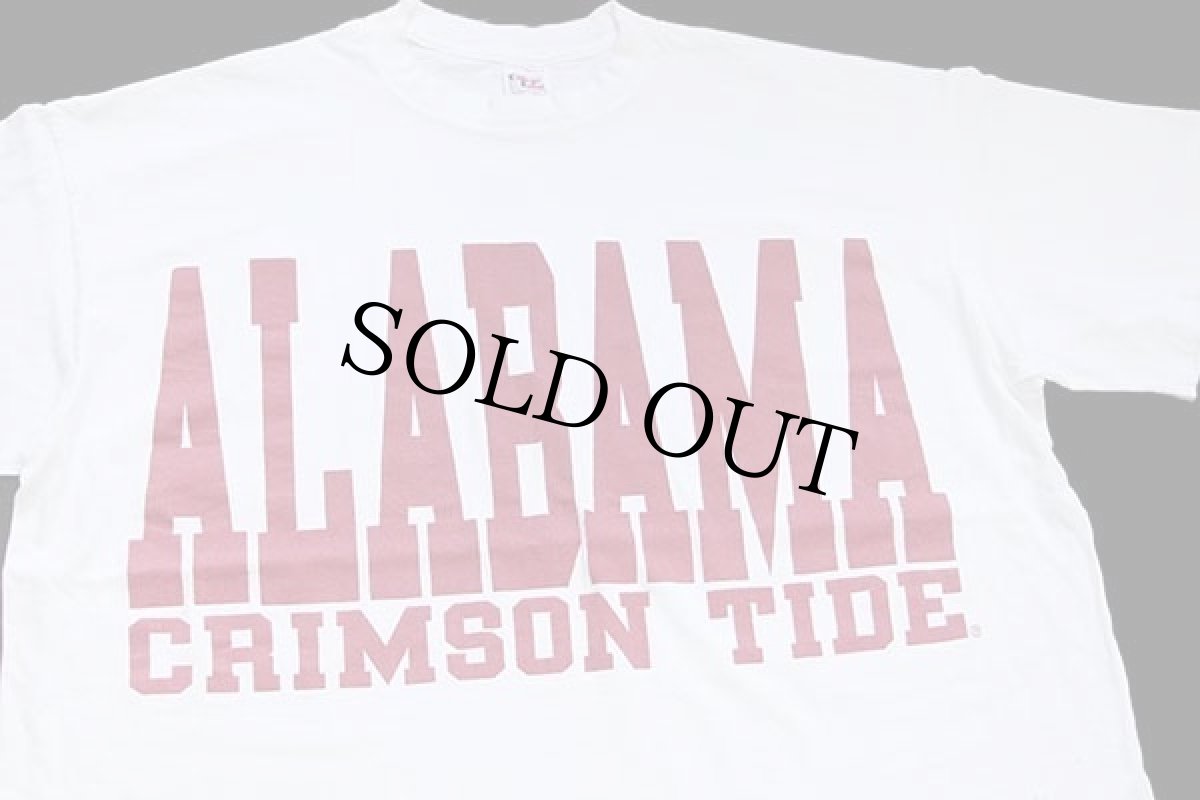 画像1: 90s USA製 ALABAMA CRIMSON TIDE ビッグロゴ コットンTシャツ 白 特大 (1)