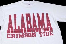 画像1: 90s USA製 ALABAMA CRIMSON TIDE ビッグロゴ コットンTシャツ 白 特大 (1)