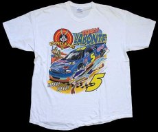 画像2: 00s Hanes NASCAR TERRY LABONTE LOONEY TUNES ロードランナー 両面プリント コットンTシャツ 白 XL (2)