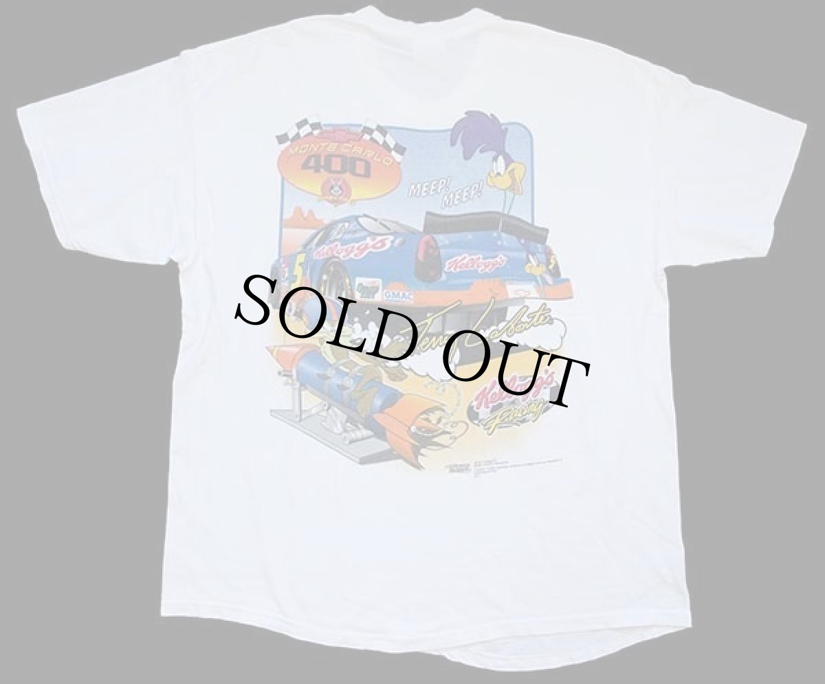 画像3: 00s Hanes NASCAR TERRY LABONTE LOONEY TUNES ロードランナー 両面プリント コットンTシャツ 白 XL (3)