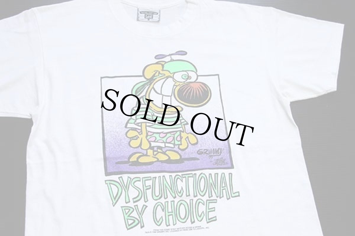 画像1: 90s USA製 Leeリー MOTHER GOOSE & GRIMM DYSFUNCTIONAL BY CHOICE コットンTシャツ 白 L (1)