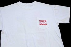 画像1: 90s USA製 THAT'S WORTH A WINSTON アート ポケットTシャツ 白 XL (1)