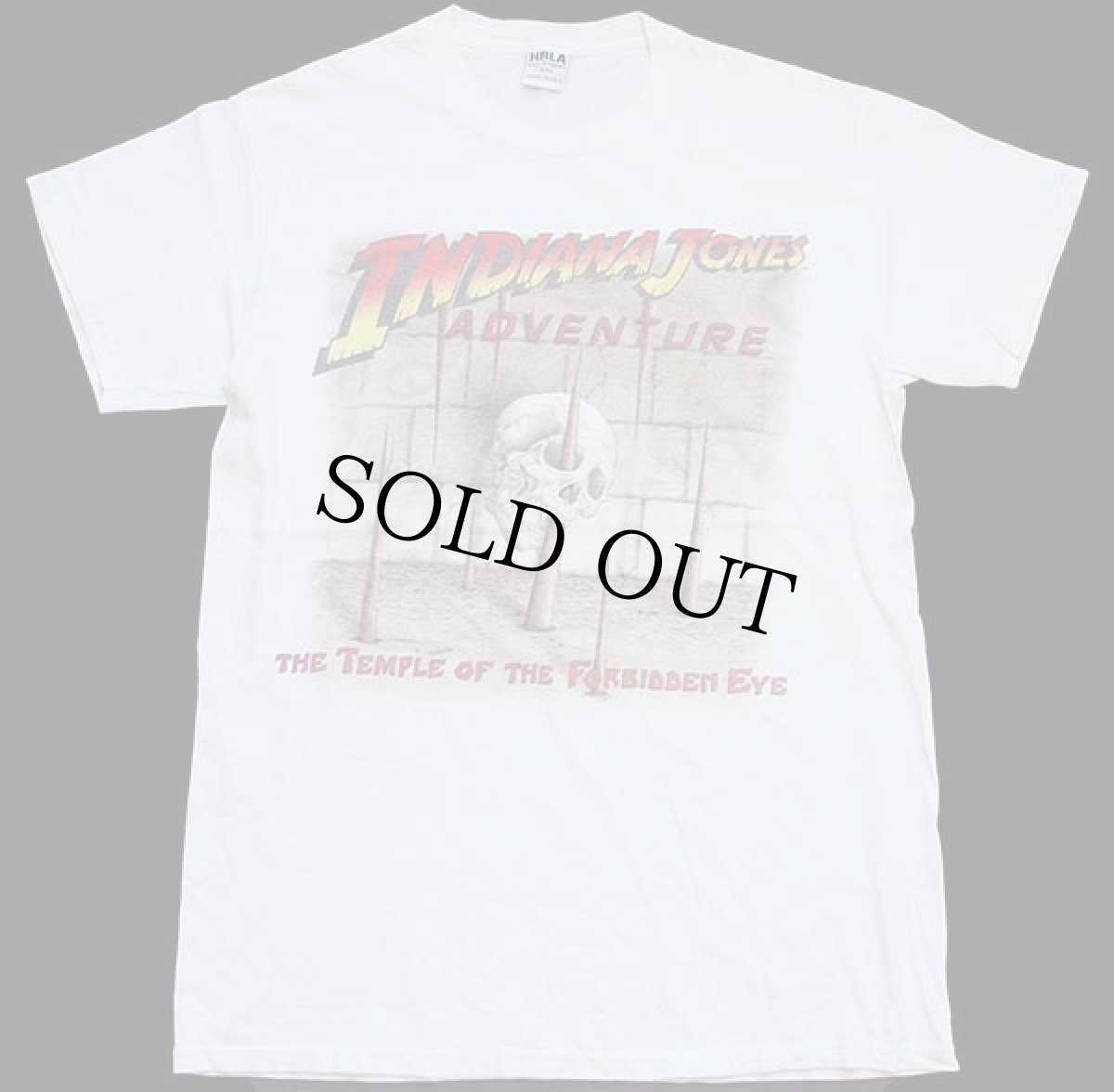 画像2: 90s USA製 INDIANA JONES ADVENTURE インディジョーンズ コットンTシャツ アイボリー S/M (2)
