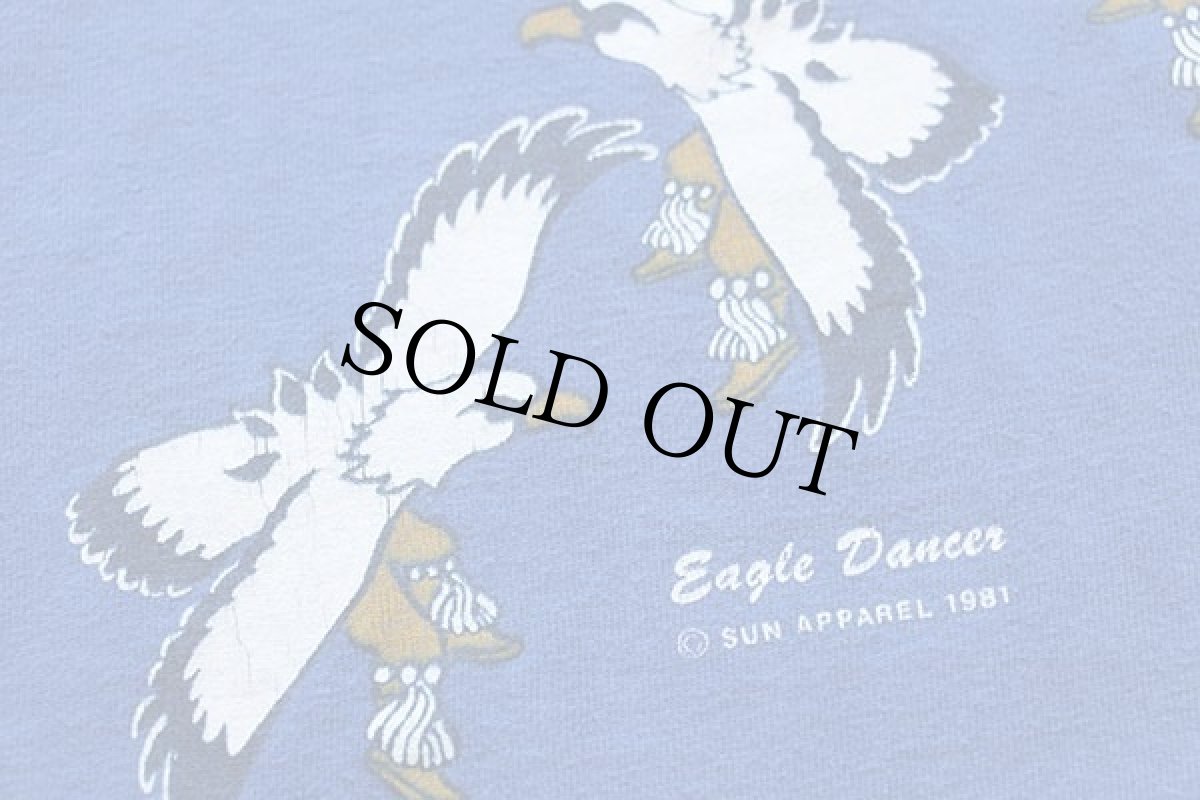 画像5: 80s USA製 Hanes Eagle Dancer コットンTシャツ 青 L (5)